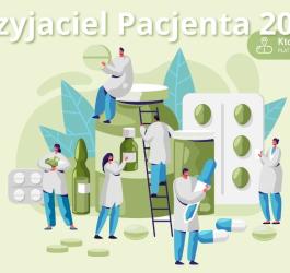 Grafika z okazji wyników plebiscytu na Przyjaciela Pacjenta roku 2022.